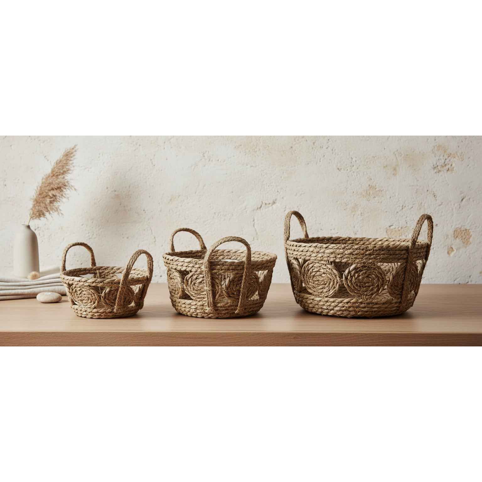 Bali 3er Korb Set aus Seegras Beige 30/27/21 cm - tinkie.de
