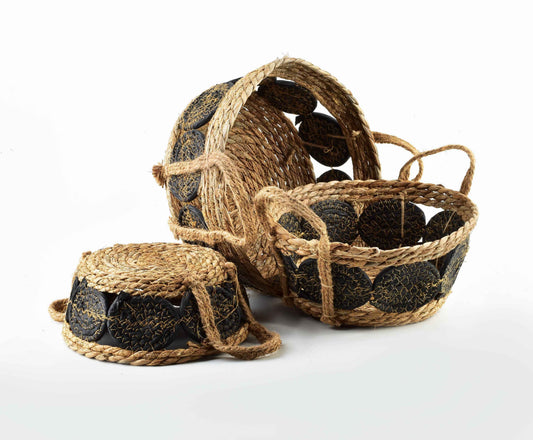 Mondex Bali 3er Korb Set aus Seegras beige