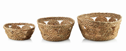 Bali 3er Set Körbe aus Seegras beige