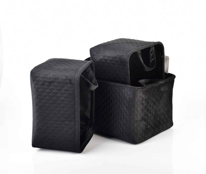 Mondex Sara Black 3er Set Aufbewahrungskörbe aus Velours Schwarz
