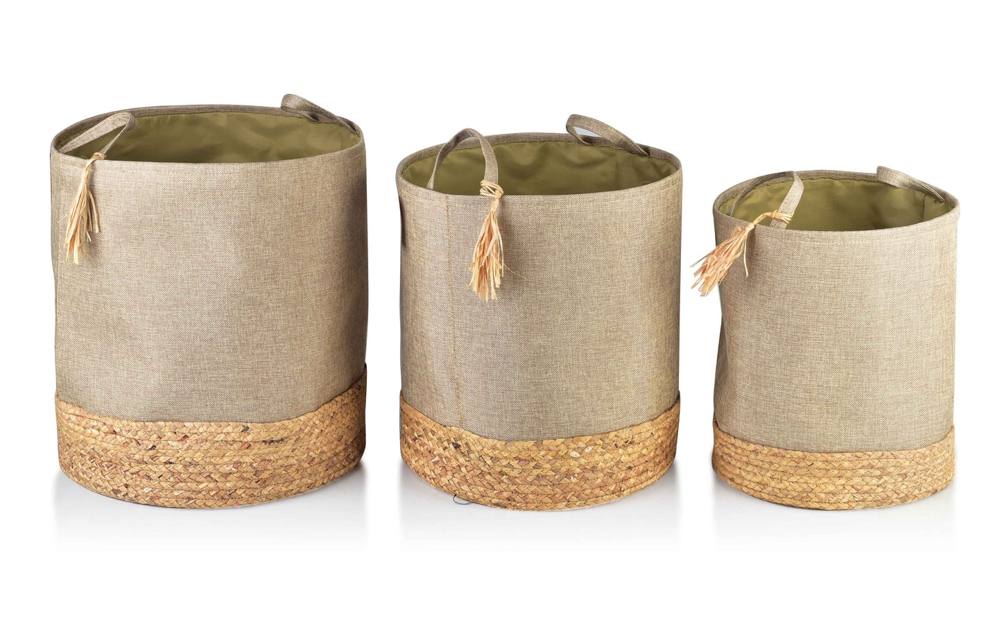 Amparo 3er Set Aufbewahrungskörbe aus Stoff Beige 42/39/34 cm - tinkie.de