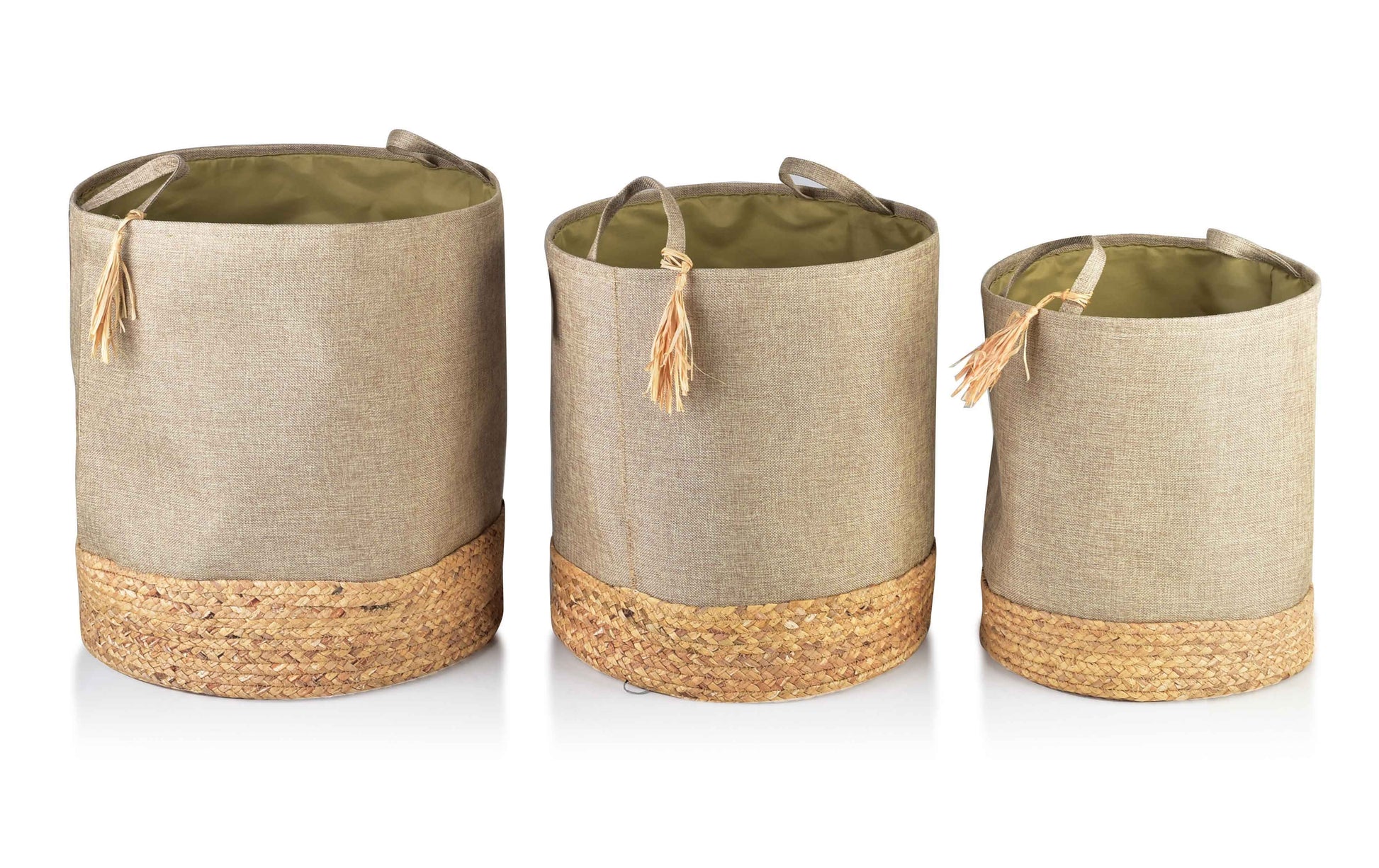 Amparo 3er Set Aufbewahrungskörbe aus Stoff Beige 42/39/34 cm - tinkie.de