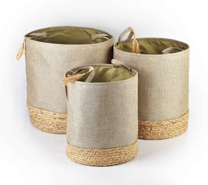 Amparo 3er Set Aufbewahrungskörbe aus Stoff Beige 42/39/34 cm - tinkie.de