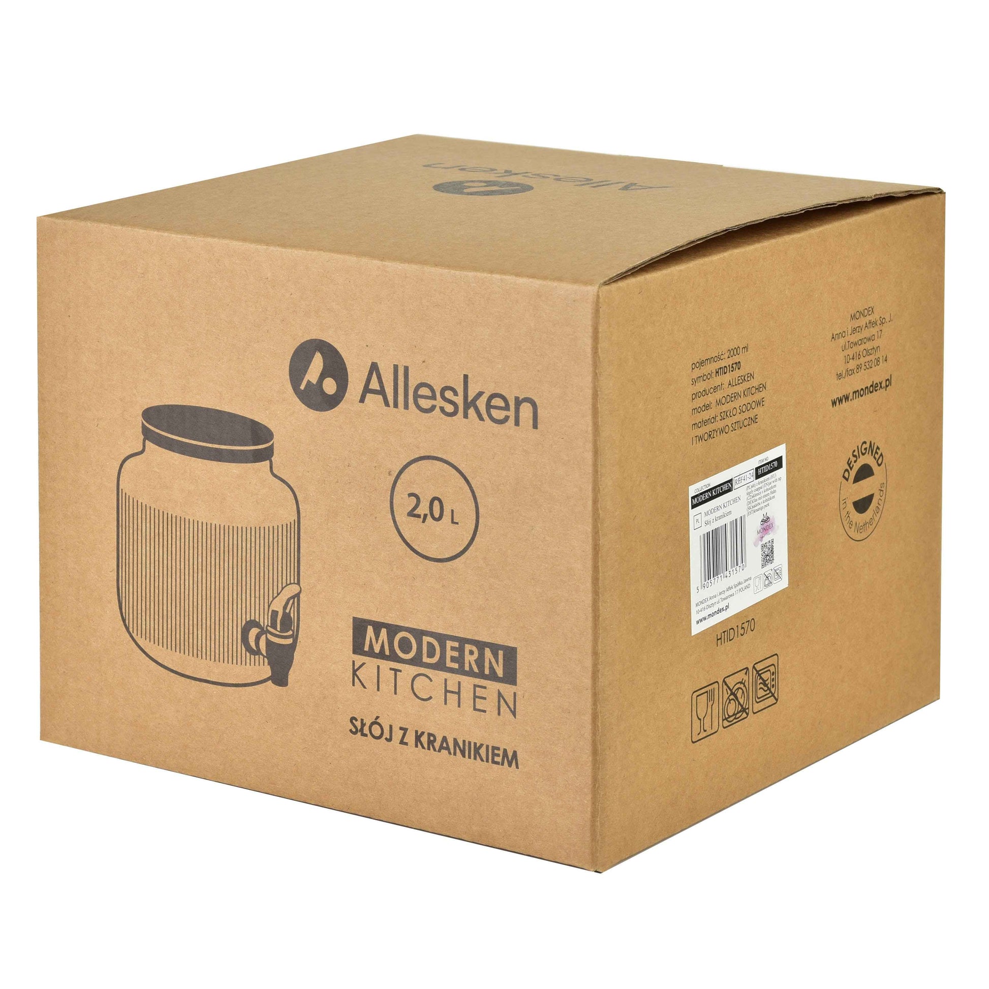 Modern Kitchen Glas mit Ausgießer 2 l
