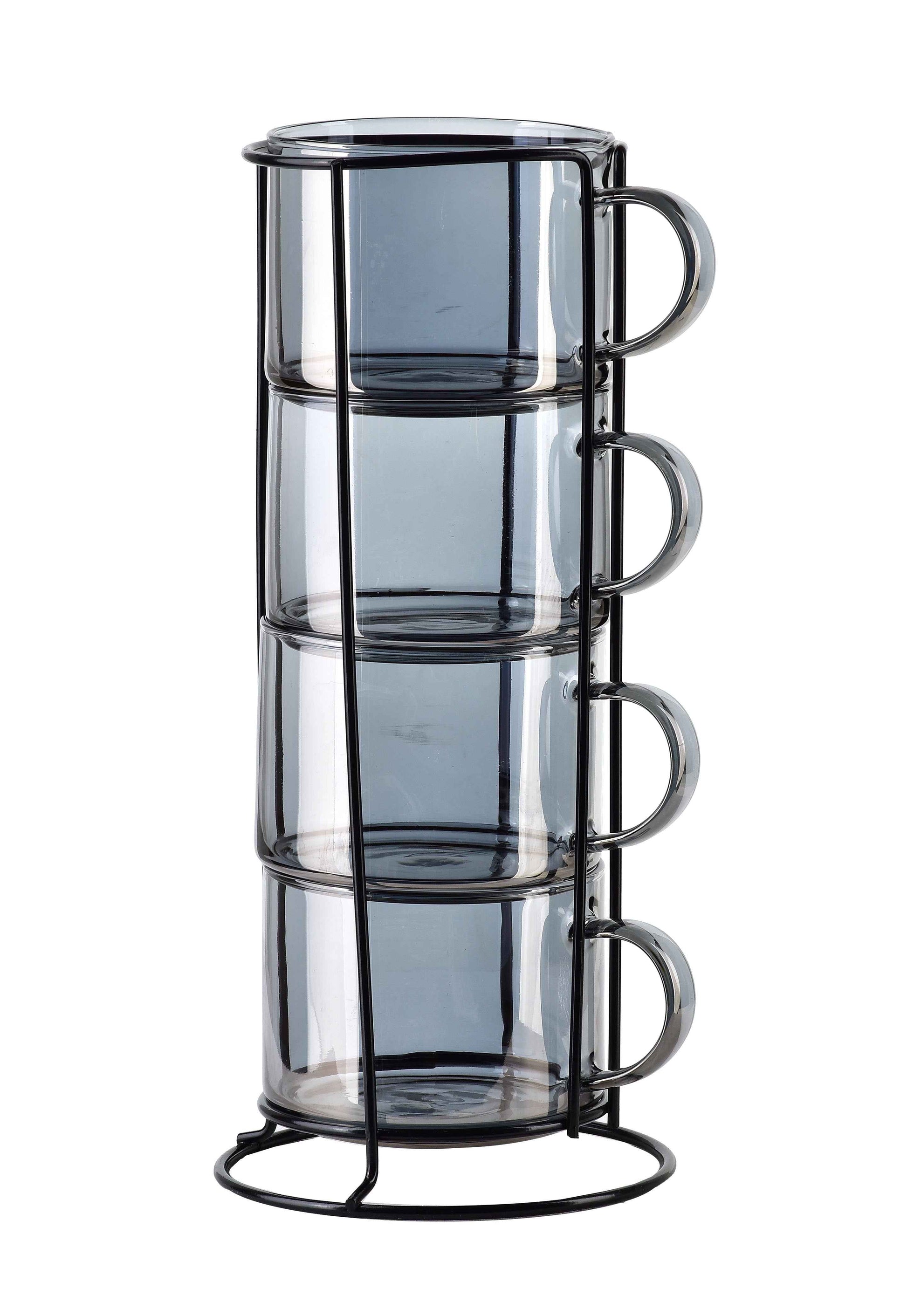 Peter Grey Set mit 4 Tassen auf einem Ständer 350 ml
