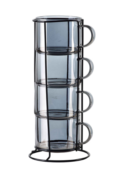 Peter Grey Set mit 4 Tassen auf einem Ständer 350 ml