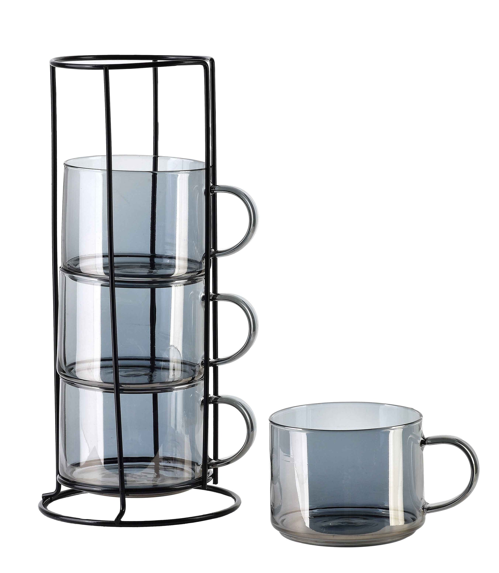 Peter Grey Set mit 4 Tassen auf einem Ständer 350 ml