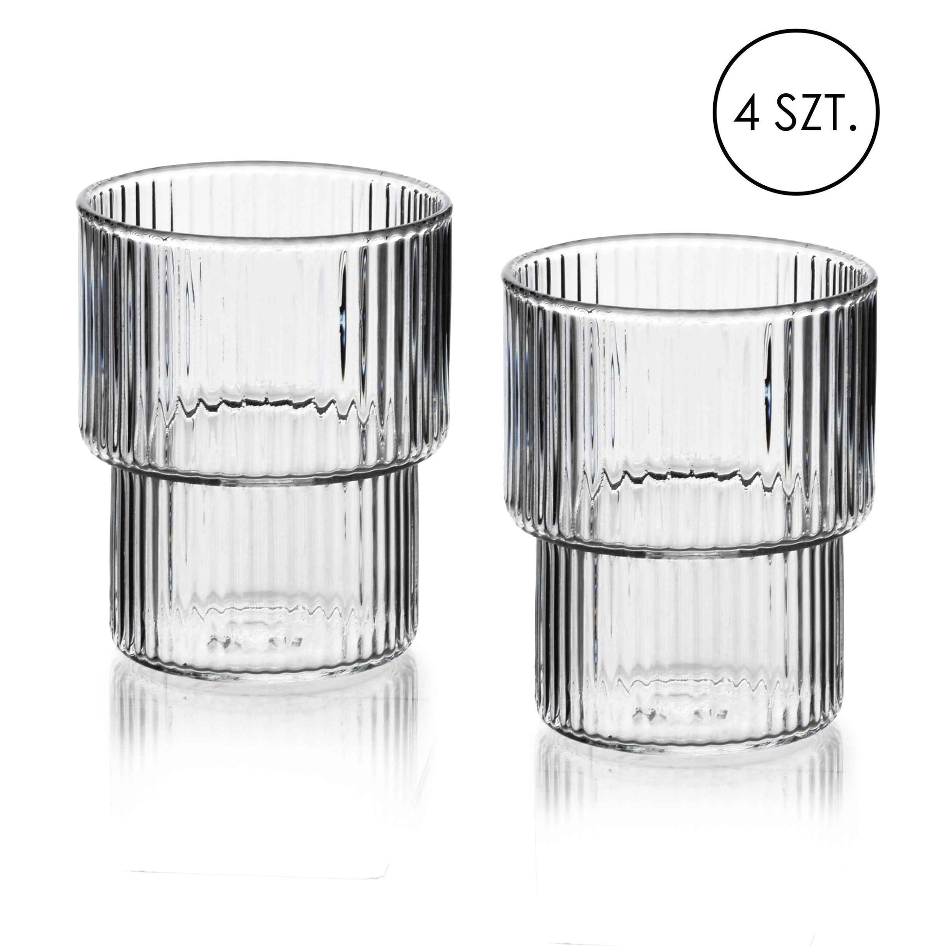 Ella Stripes Set mit 4 Gläsern (320 ml) aus Borosilikatglas