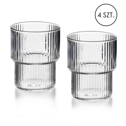 Ella Stripes Set mit 4 Gläsern (320 ml) aus Borosilikatglas