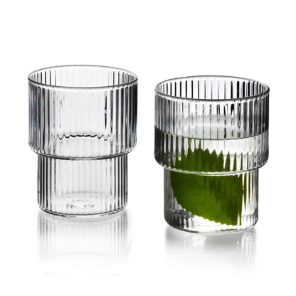 Ella Stripes Set mit 4 Gläsern (320 ml) aus Borosilikatglas