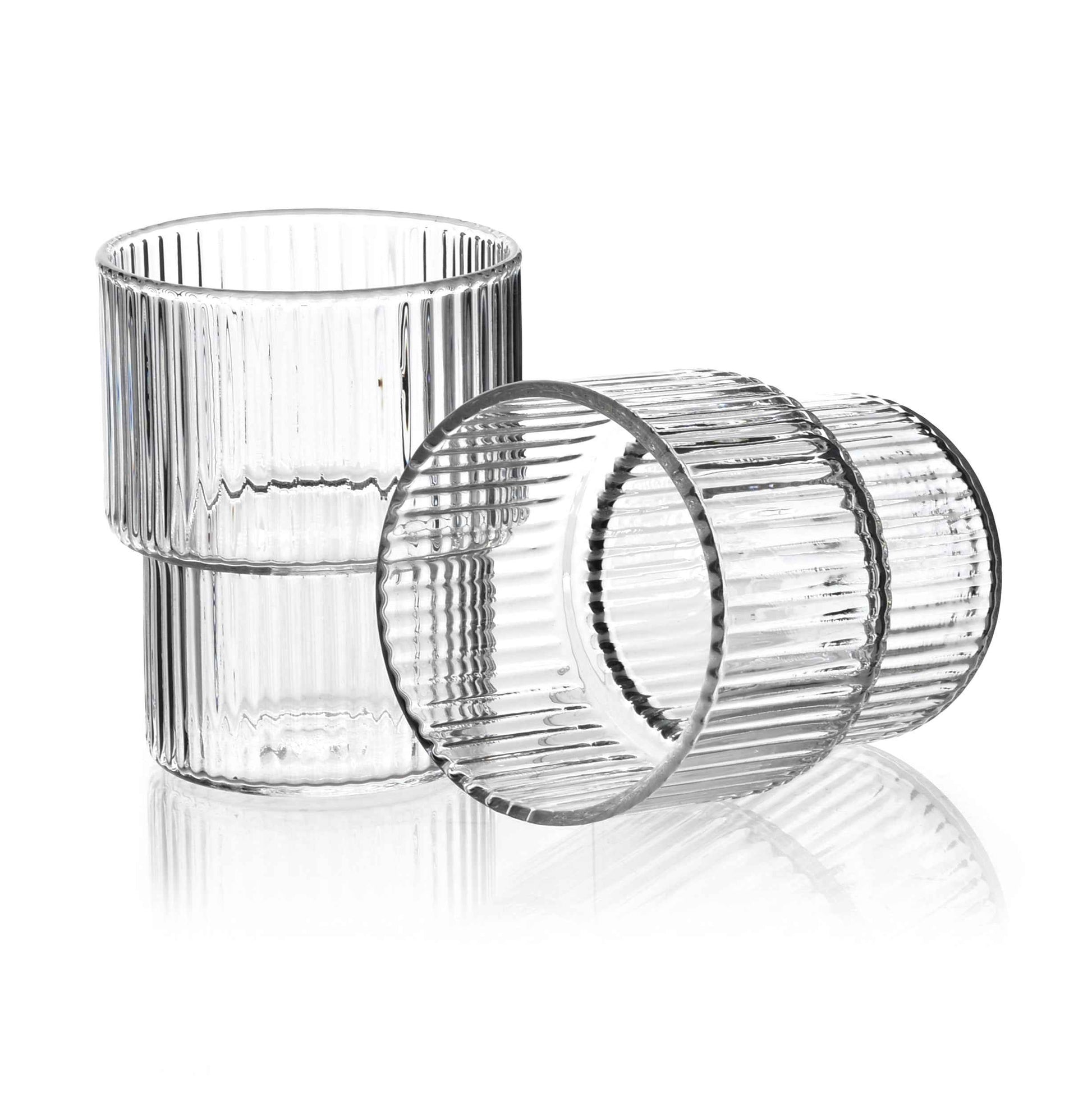 Ella Stripes Set mit 4 Gläsern (320 ml) aus Borosilikatglas