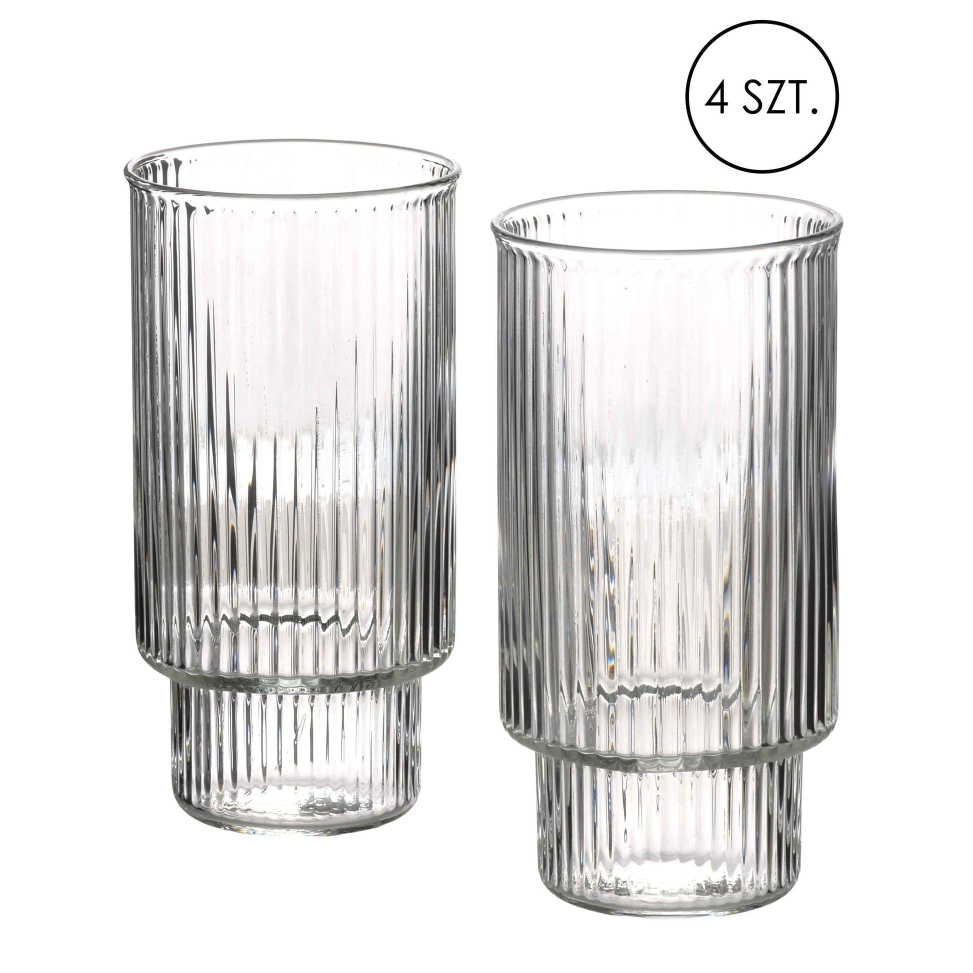 Ella Stripes Set mit 4 Gläsern (400 ml) aus Borosilikatglas
