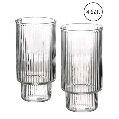 Ella Stripes Set mit 4 Gläsern (400 ml) aus Borosilikatglas