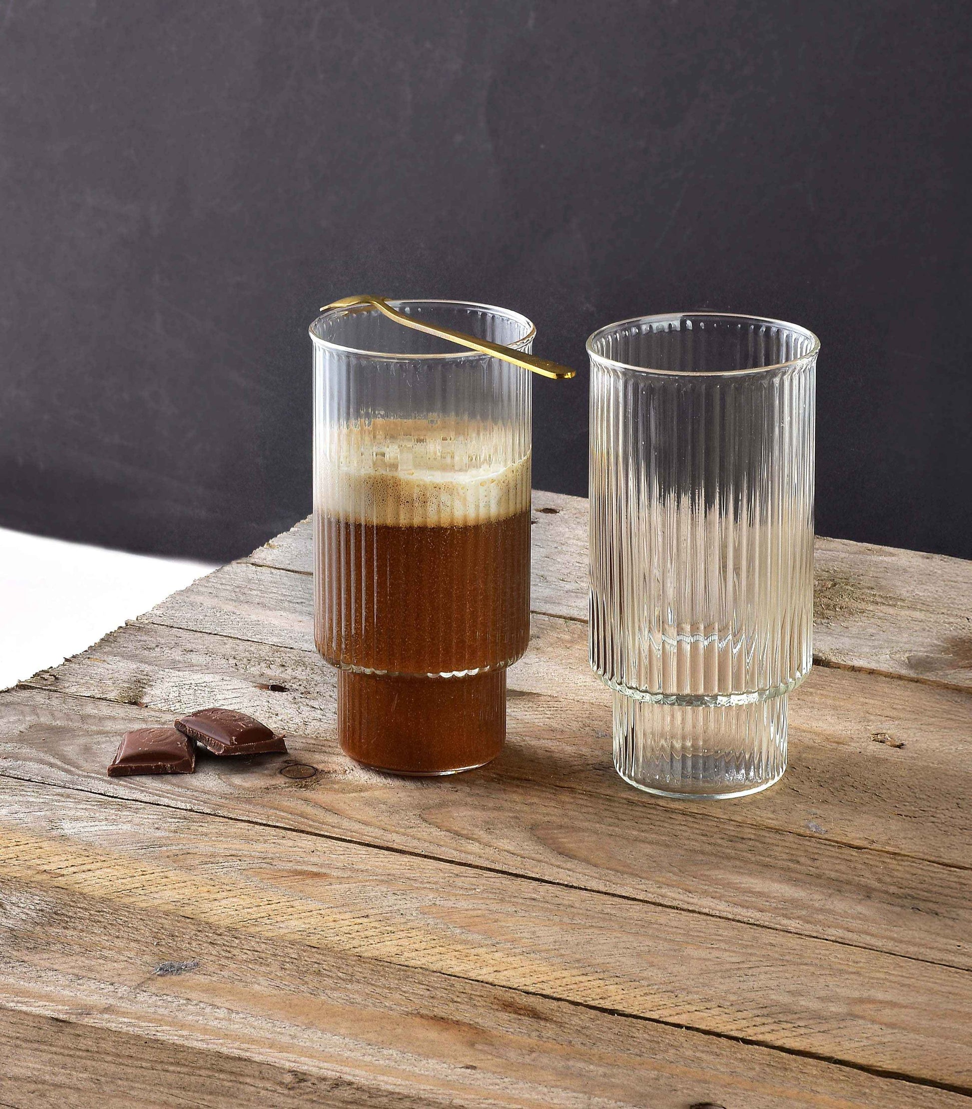 Ella Stripes Set mit 4 Gläsern (400 ml) aus Borosilikatglas