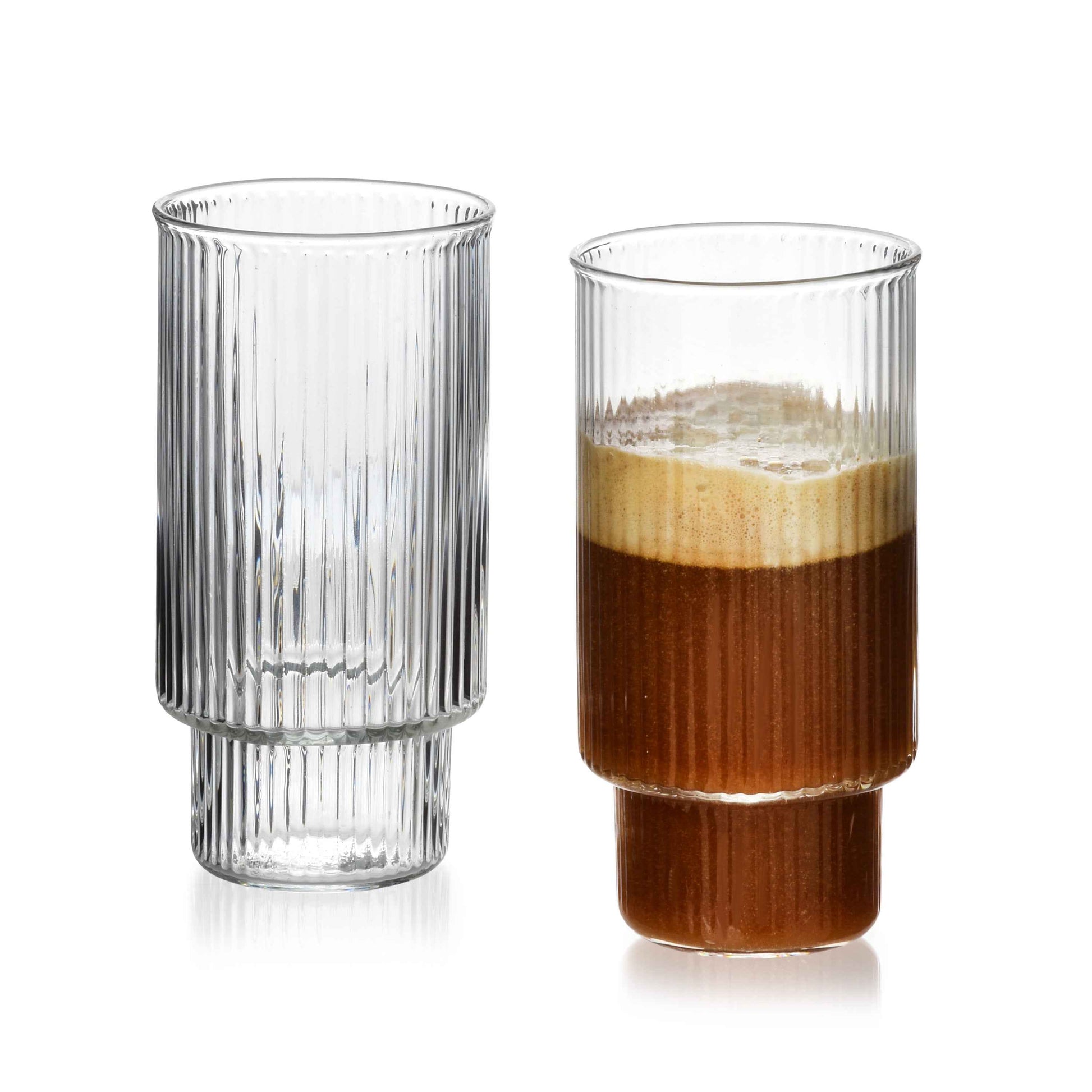 Ella Stripes Set mit 4 Gläsern (400 ml) aus Borosilikatglas