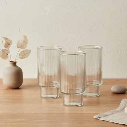 Ella Stripes Set mit 4 Gläsern (400 ml) aus Borosilikatglas
