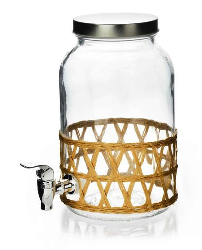 Modern Kitchen Glasbehälter mit Ausguss 3 5 l geflochten