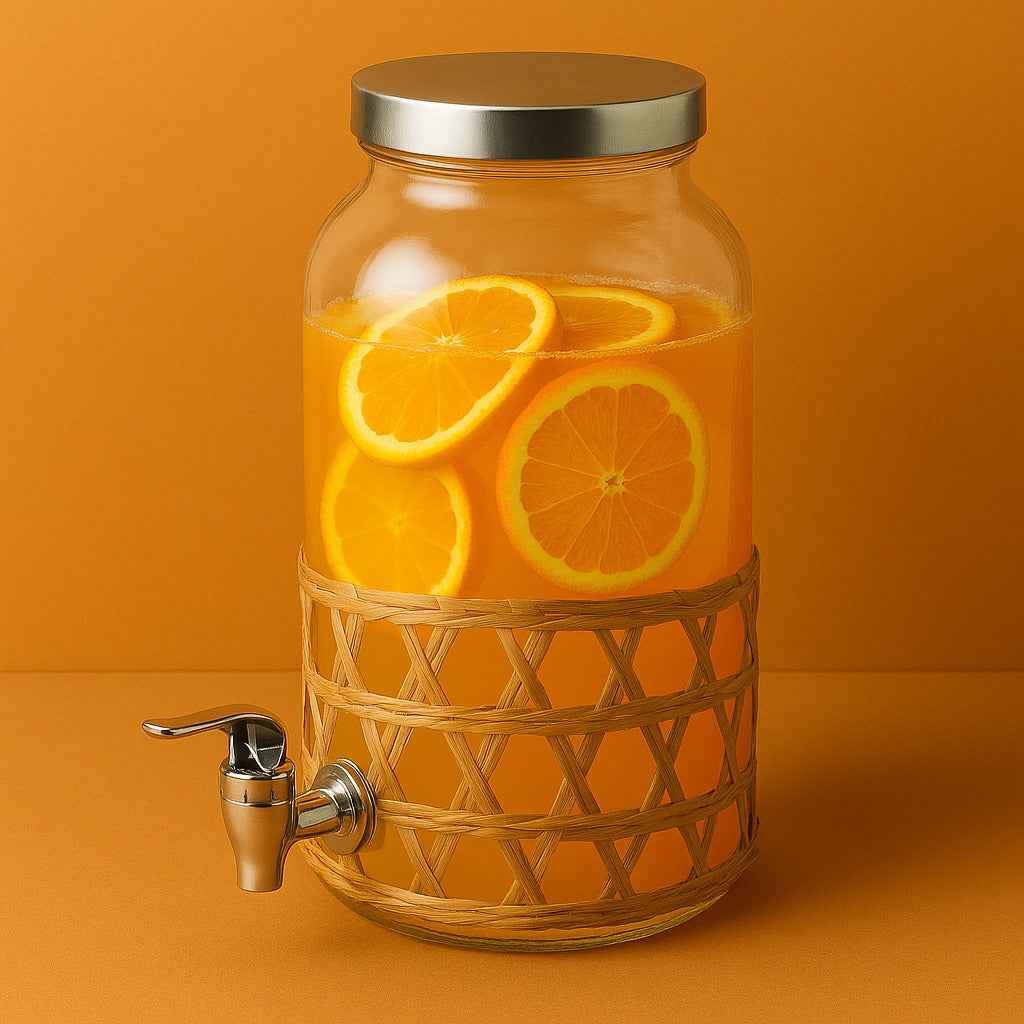 Modern Kitchen Glasbehälter mit Ausguss 3 5 l geflochten