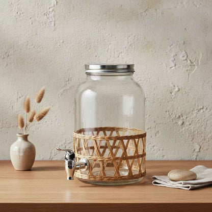 Modern Kitchen Glasbehälter mit Ausguss 3 5 l geflochten