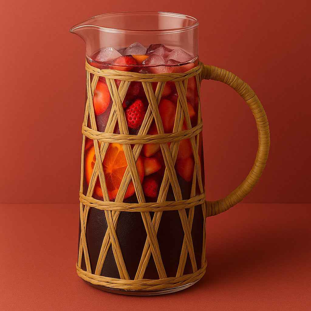 Modern Kitchen Glaskanne 1 1 l mit Boho Flechtmuster