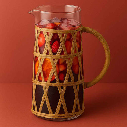 Modern Kitchen Glaskanne 1 1 l mit Boho Flechtmuster
