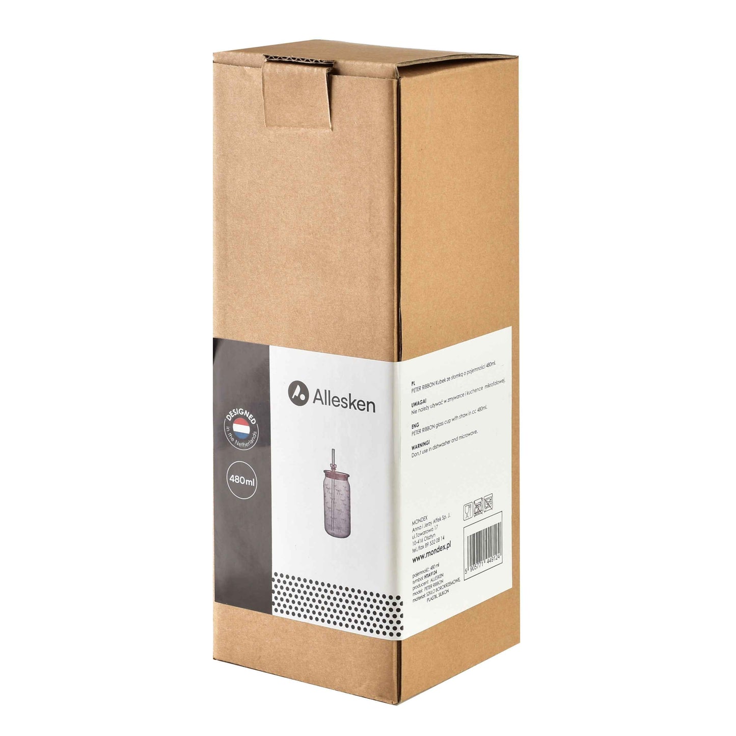 Peter Ribbon Becher mit Strohhalm 480 ml