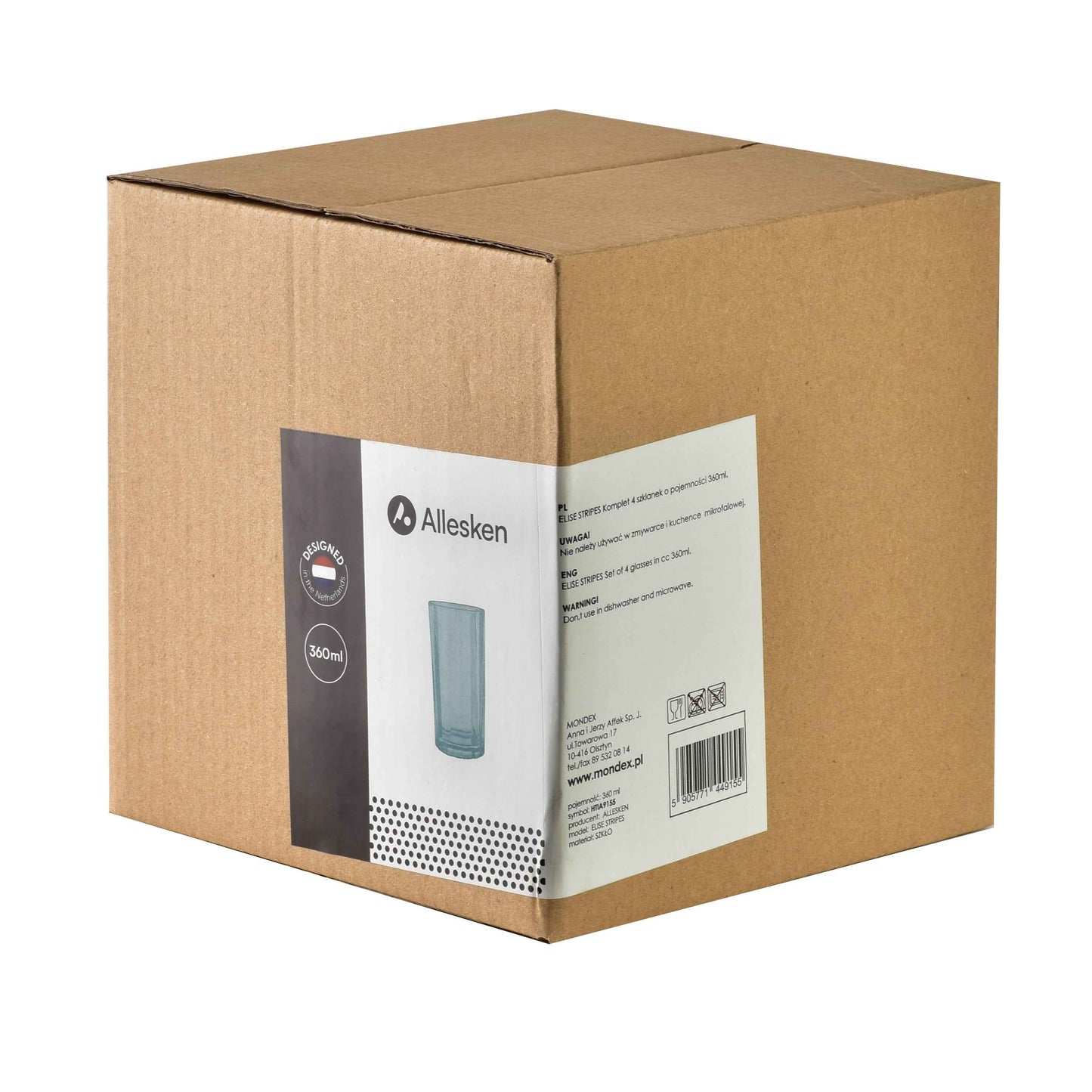 Elise Stripes Set mit 4 Gläsern 360 ml