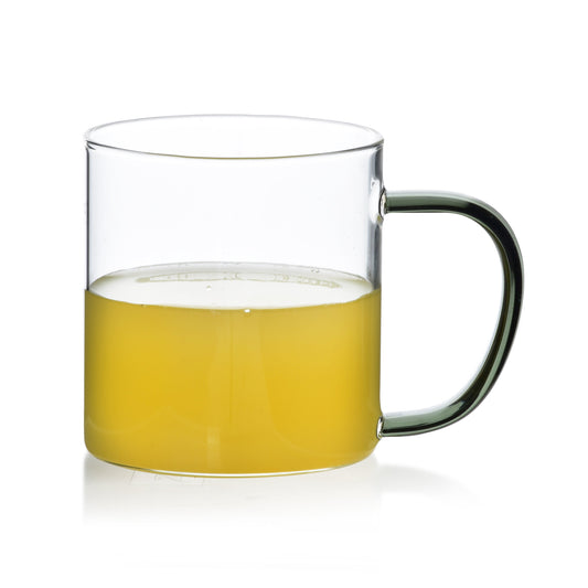 PETER BLACK Becher, 450 ml, Borosilikatglas, schwarzer Henkel – Seitenansicht