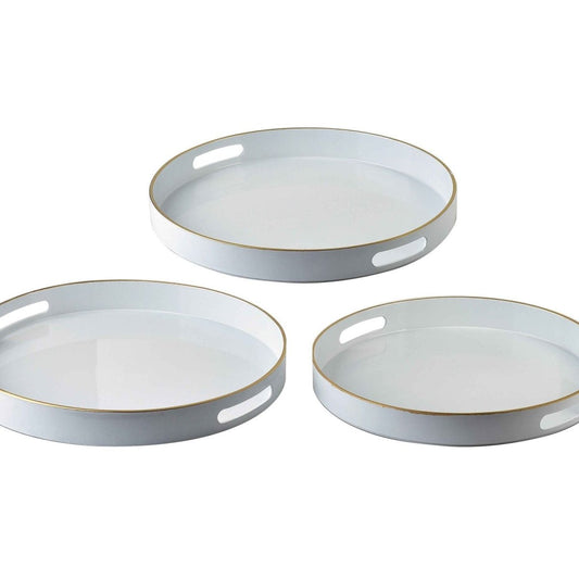 Blanche White Set mit 3 runden Dekotabletts - tinkie.de