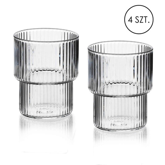 Ella Stripes Set mit 4 Gläsern (320 ml) aus Borosilikatglas - tinkie.de