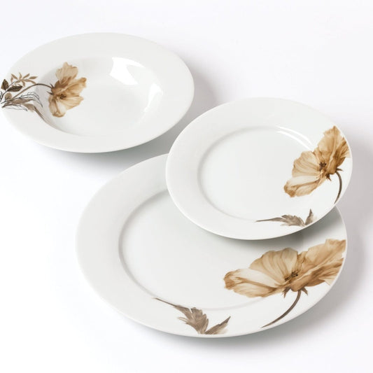 LEA Beige 18 teiliges Geschirrset 21 8 cm/19 2 cm/27 cm Suppenteller 220 ml - tinkie.de