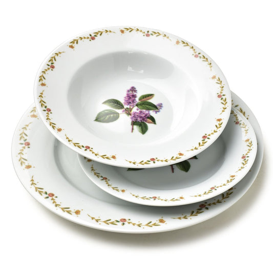 LEA Lilac 18 teiliges Geschirrset 21 8 cm/19 2 cm/27 cm Suppenteller 220 ml - tinkie.de