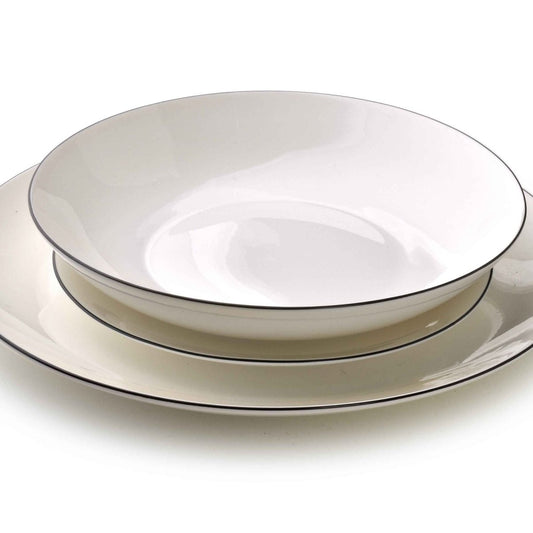 LEA Simple 18 teiliges Geschirrset mit schwarzem Streifen - tinkie.de