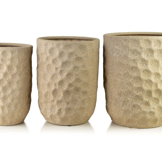 Neva Keramik-Übertopf Set (3-teilig) Beige & Sand-Optik - tinkie.de